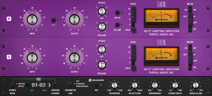 Brainworx 把复刻了 1176 的 Purple Audio MC77 做成了插件